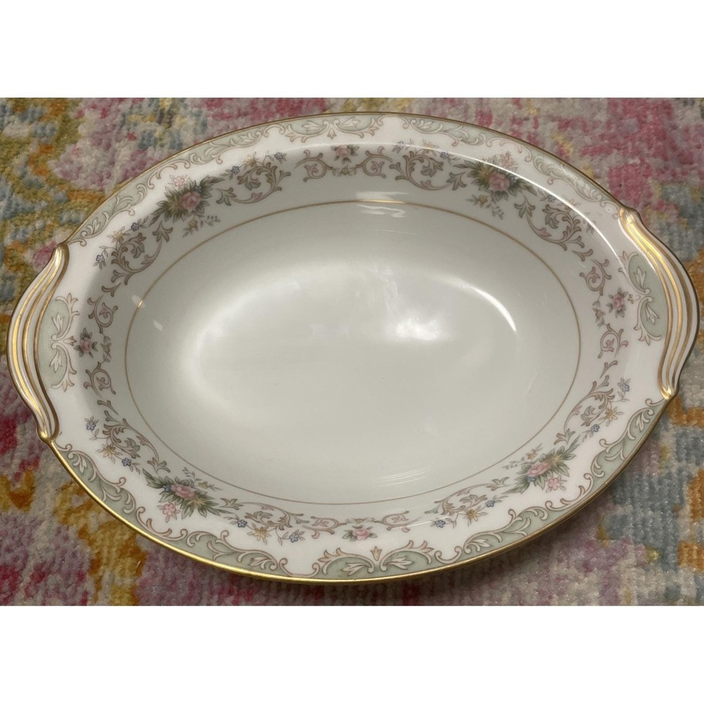 Vintage Shabby Chic Noritake China Oval Serving Bowl discontinued 5908 Flowers - Picture 2 of 12